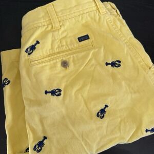 IZOD Performance Advantage Saltwater Golf Yellow Shorts Mens 34 Lobsters